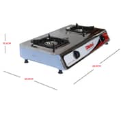 Nobel Gas Stove Stainless Steel Brass Auto Ignition Double Burner Energy Saving Ngt2004