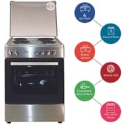 Nobel Electric Cooker Inox 60x55 cm 4 Hot Plate Electric Oven Turkey - NGC6400