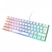 Deltaco Gaming Gam-075b-w Wk85b Rgb Brown Switches Tkl Size (60%) Nordic Layout Anti-ghosting (n-key Rollover) White Gaming Keyboard