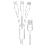 Xcell 3 In 1 USB Cable 1.2m White