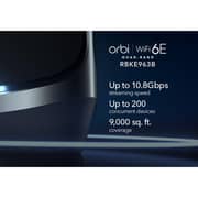 Netgear AXE11000 Orbi Quad-Band 6E Mesh Wi-Fi System Router with 2 Satellites