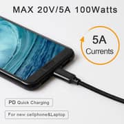 Maxguard Veloce-Series Nylon Braided USB-C To USB-C Cable 1m Black