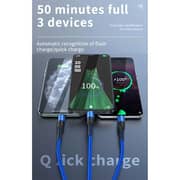 Maxguard Veloce-Series 3 In 1 Nylon Braided USB Charging Cable 1m Black