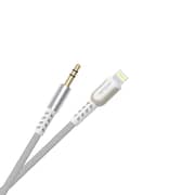 Porodo Lightning To Aux Braided Metalic Cable 1.2m White