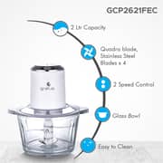 Gratus Hand Chopper GCP2621FEC Quadra Blade- 2 Ltr Capacity