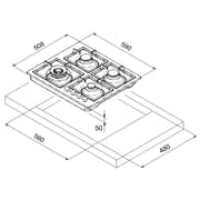 Cm Built In Gas Hob 60cm 4b Inox