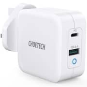 شاحن حائط بمنفذ مزدوج تشوتيك أبيض