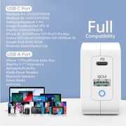 شاحن حائط بمنفذ مزدوج تشوتيك أبيض