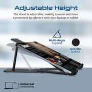 Promate Aluminium Multi-Level Portable Laptop Stand Black