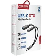 Promate USB-C OTG Media Adapter 16cm Black