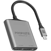 Promate USB-C To Dual HDMI Adapter Grey