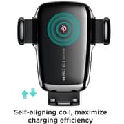 Protect Double Coil Fast Charging Wireless Car Holder Black