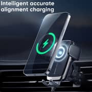 Protect Double Coil Fast Charging Wireless Car Holder Black