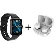 Xcell G4Music-BLKBND G4 Music Smart Watch Black + Soul3 True Wireless Earbuds White