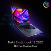 ASUS ProArt StudioBook 16 OLED (2021) Laptop - AMD Ryzen 9-5900HX / 16inch 4K OLED / 32GB RAM / 1TB SSD / 8GB NVIDIA GeForce RTX 3070 Graphics / Windows 11 Home / English & Arabic Keyboard / Black / Middle East Version - [H5600QR-OLED0R9W]