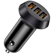 Totulife Car Charger With 3-in-1 USB Cable Black