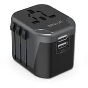 Totulife Dual USB Universal Travel Adapter Black