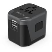 Totulife Dual USB Universal Travel Adapter Black