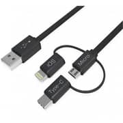 Cellairis 3-in-1 Flat USB Cable 1m Black