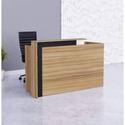 Mahmayi Zelda 26R001 Modern Reception Desk with Elegant Front Design - Stylish Office Furniture for Impressive First Impressions and Efficient Reception Areas, 180cm (Coco Bolo)