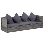 Vidaxl Garden Bed Grey 200x60 Cm Poly Rattan