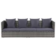 Vidaxl Garden Bed Grey 200x60 Cm Poly Rattan