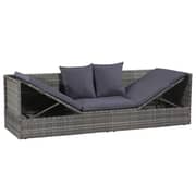 Vidaxl Garden Bed Grey 200x60 Cm Poly Rattan