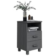vidaXL Bedside Cabinets HAMAR 2 pcs Dark Grey 40x35x62 cm Solid Wood