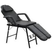 110161 Vidaxl Portable Facial Treatment Chair Faux Leather 185x78x76 Cm Black