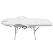 Vidaxl Portable Facial Treatment Chair Faux Leather 185x78x76cm White
