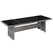Vidaxl Garden Table 240x90x74 Cm Poly Rattan And Glass