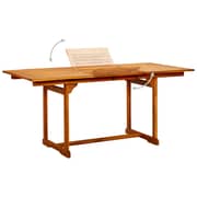 Vidaxl Garden Dining Table (120-170)x80x75 Cm Solid Acacia Wood