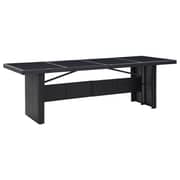 Vidaxl Garden Table Black 240x90x74 Cm Poly Rattan And Glass