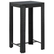 Vidaxl Garden Bar Table Black 60.5x60.5x110.5 Cm Poly Rattan