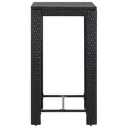 Vidaxl Garden Bar Table Black 60.5x60.5x110.5 Cm Poly Rattan