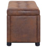 281375 Vidaxl Storage Ottoman 87,5 Cm Brown Faux Suede Leather
