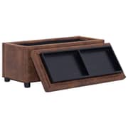 281375 Vidaxl Storage Ottoman 87,5 Cm Brown Faux Suede Leather