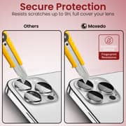 Moxedo Camera Lens Protector, 9h Tempered Glass, Aluminum Alloy Individual Ring Camera Cover Screen Protector Compatible For Iphone 13 6.1 Inch/ 13 Pro Max 6.7 Inch (silver)