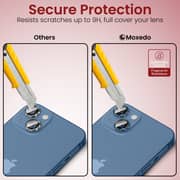 Moxedo Camera Lens Protector, 9h Tempered Glass, Aluminum Alloy Individual Ring Camera Cover Screen Protector Compatible For Iphone 13 6.1 Inch/ 13 Pro Max 6.7 Inch (sierra Blue)