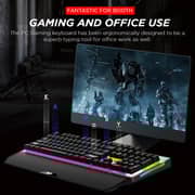 Remson K30 Rgb Gaming Mechanical Keyboard 104 Keys Blue Switches Wired Usb Keyboards With Detachable Wrist Rest, Arabic/english Gaming Mechanical Keyboard For Pc Gamer Computer Desktop