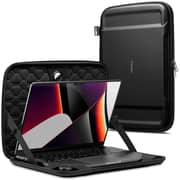 Spigen Rugged Armor Pro Pouch Compatible With Airtag 14 Inch Laptop Sleeve Case Macbook Pro 14 Inch A2442 / Macbook Pro 13 Inch A2338, A2251, A2289 / Macbook Air 13 A2337 Protective Laptop Bag - Black