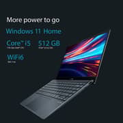 ASUS ZenBook 13 OLED (2020) Laptop - 11th Gen / Intel Core i5-1135G7 / 13.3inch FHD OLED / 8GB RAM / 512GB SSD / Shared Intel Iris Xe Graphics / Windows 11 Home / English & Arabic Keyboard / Pine Grey / Middle East Version - [UX325EA-OLED105W]