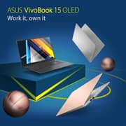 ASUS VivoBook 15 OLED (2020) Laptop - 11th Gen / Intel Core i5-1135G7 / 15.6inch FHD OLED / 8GB RAM / 512GB SSD / Shared Intel UHD Graphics / Windows 11 Home / English & Arabic Keyboard / Silver / Middle East Version - [K513EA-OLED005W]