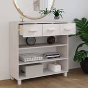 vidaXL Console Table HAMAR White 90x35x90 cm Solid Wood Pine