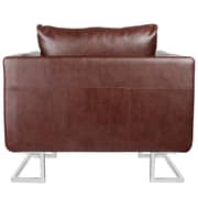 Vidaxl Cube Armchair With Chrome Feet Brown Faux Leather