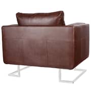 Vidaxl Cube Armchair With Chrome Feet Brown Faux Leather