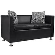 Vidaxl Sofa 2-seater Artificial Leather Black