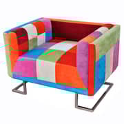 Patchwork Cube Chair With Chrome Feet