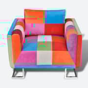 Patchwork Cube Chair With Chrome Feet