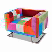 Patchwork Cube Chair With Chrome Feet